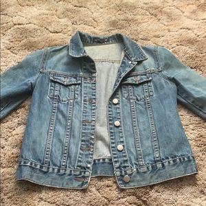 Distressed jean jacket